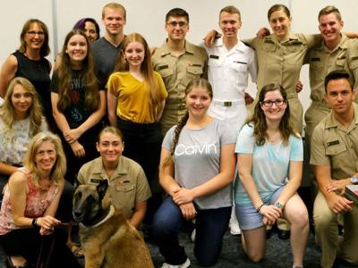 Navy midshipmen and AACC students in Russian language course.