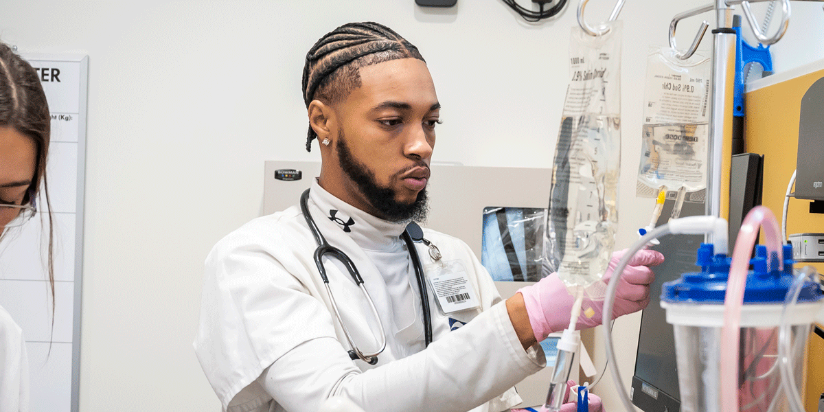 Nurse in a lab setting.