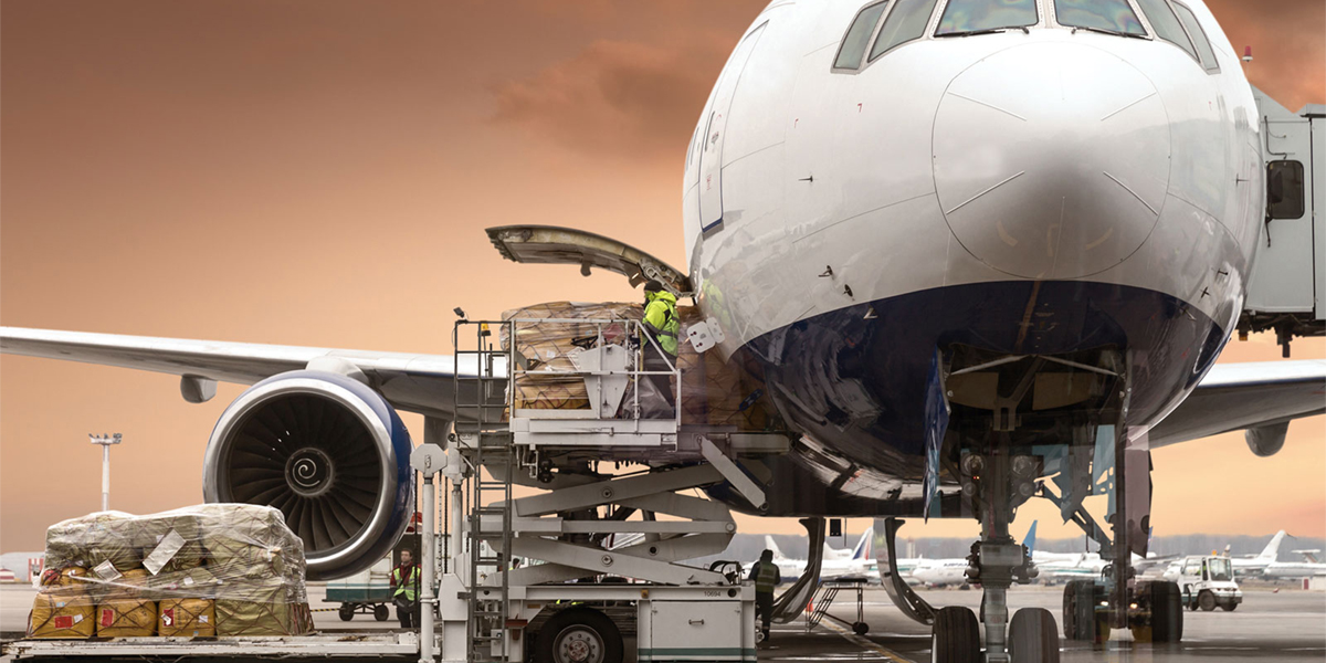 cargo plane being loaded