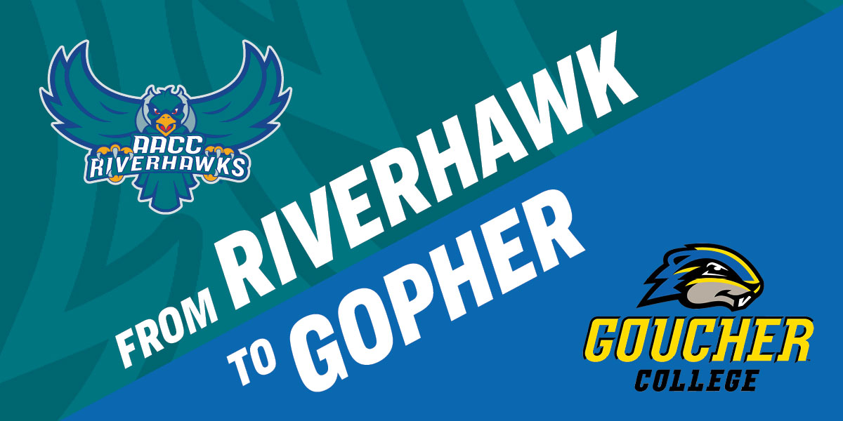 AACC Riverhawk and Goucher Gopher logos